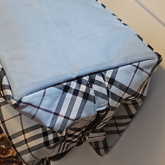BURBERRY LONDON RARE BLUE PLAID HANDBAG - Picture 7 of 15